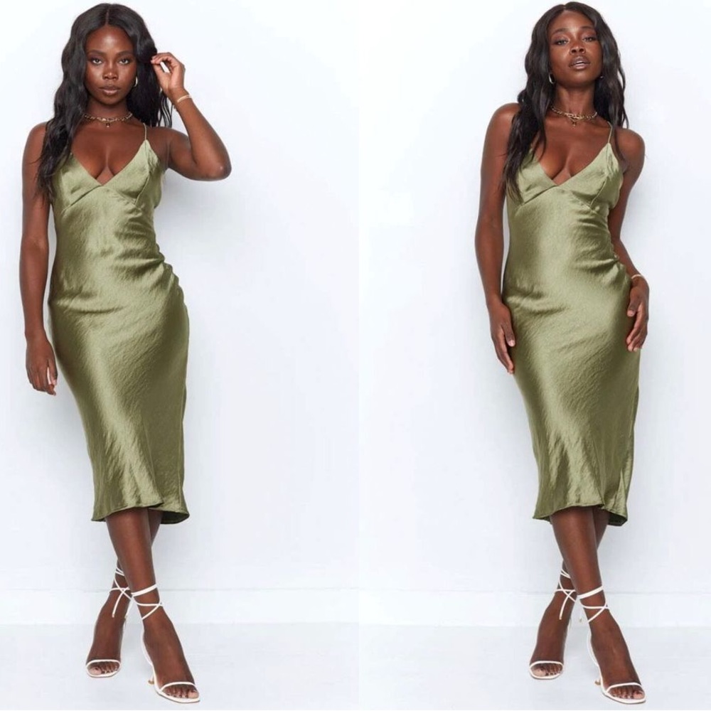 Khaki midi dress